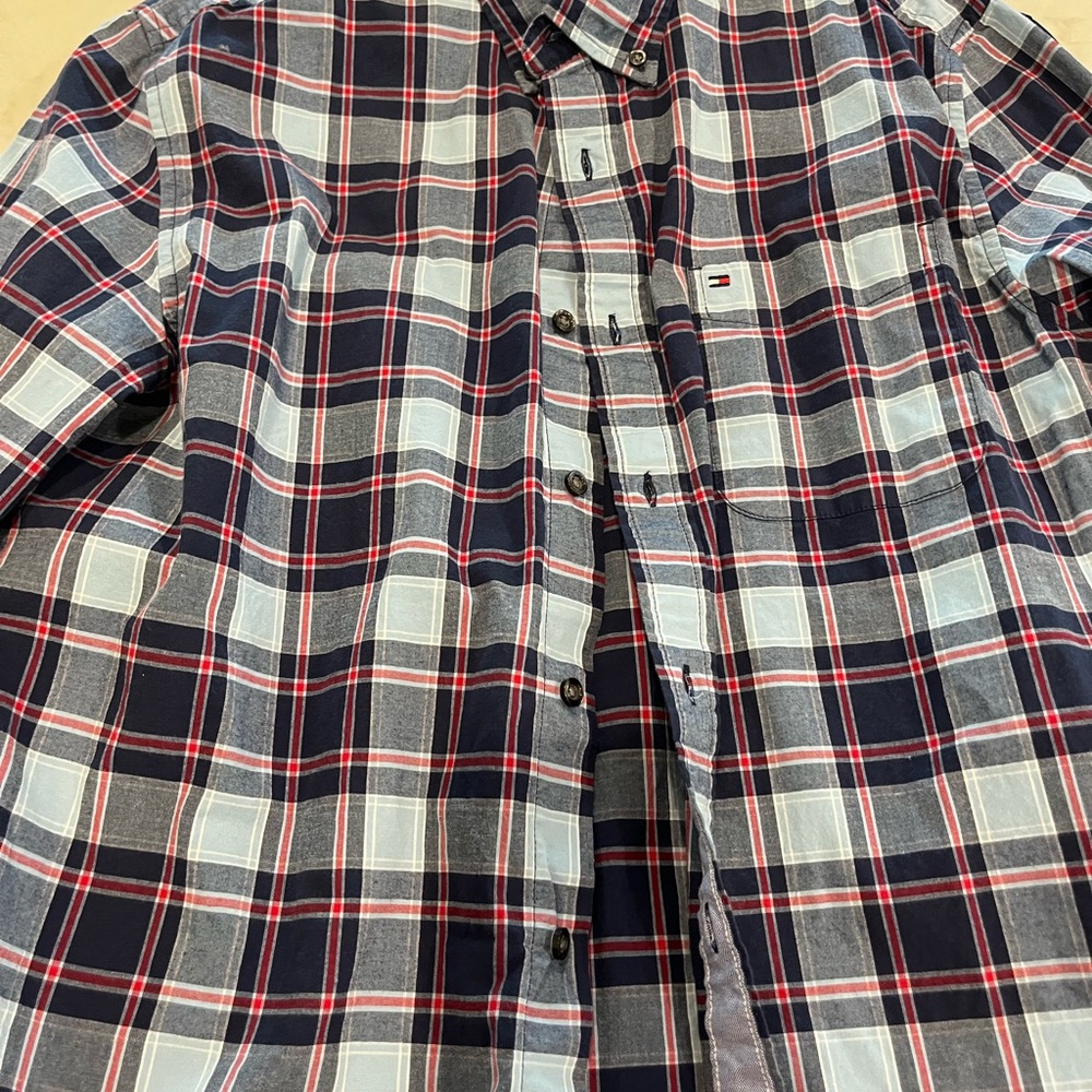 Tommy Hilfiger Men's Navy Plaid Shirt